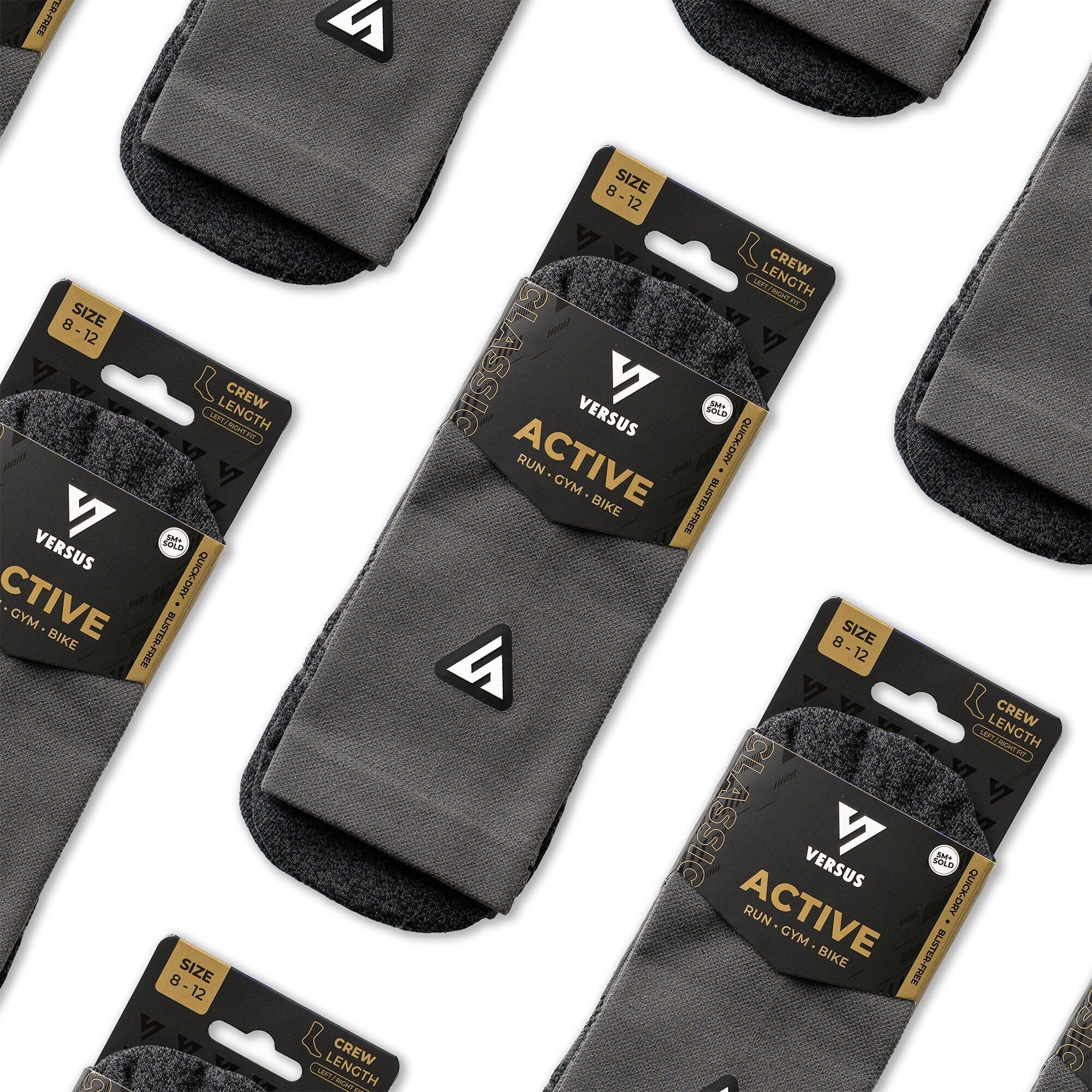 Versus Classic Charcoal Active Crew Tab Socks - Image 6