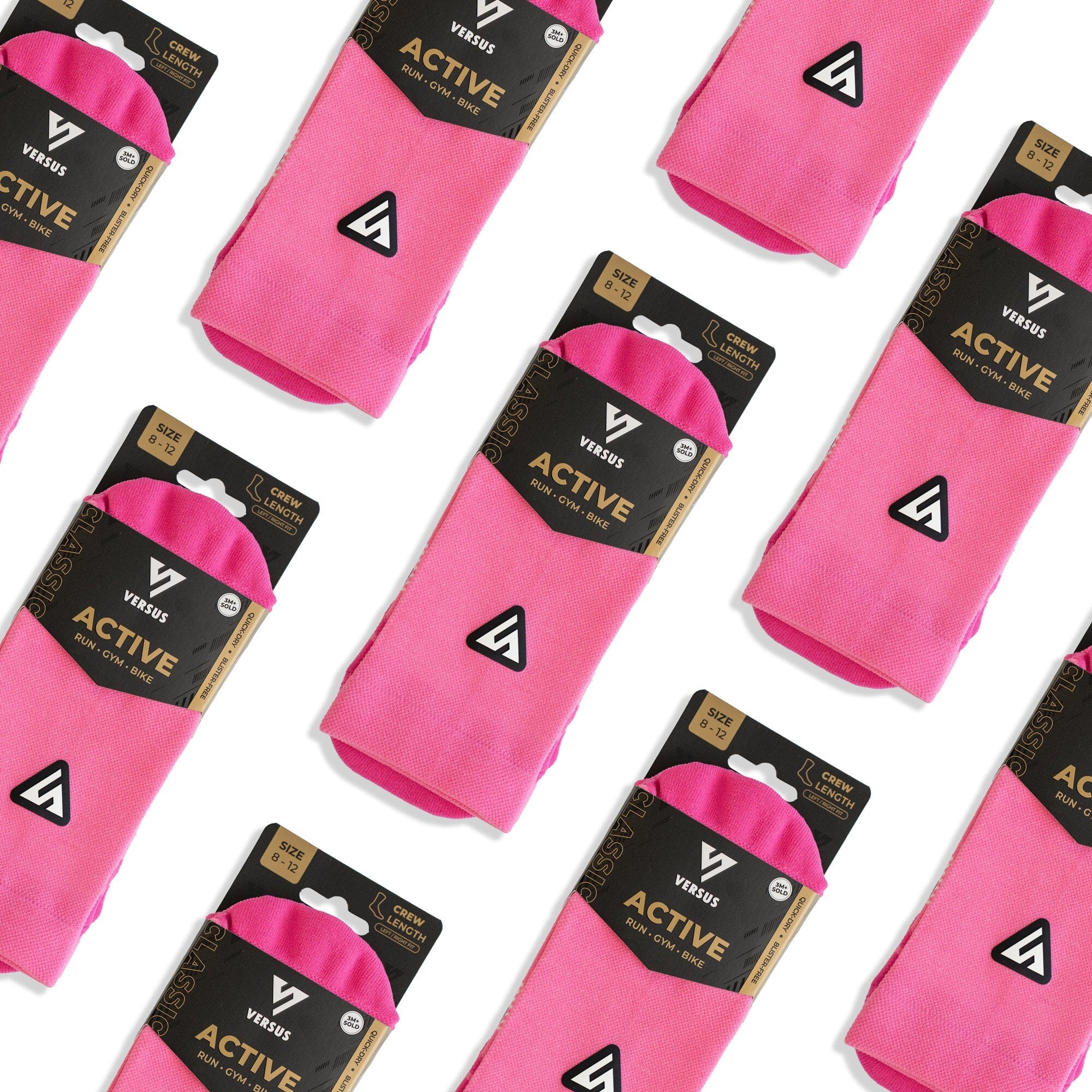 Versus Classic Pink Active Crew Tab Socks - Image 2