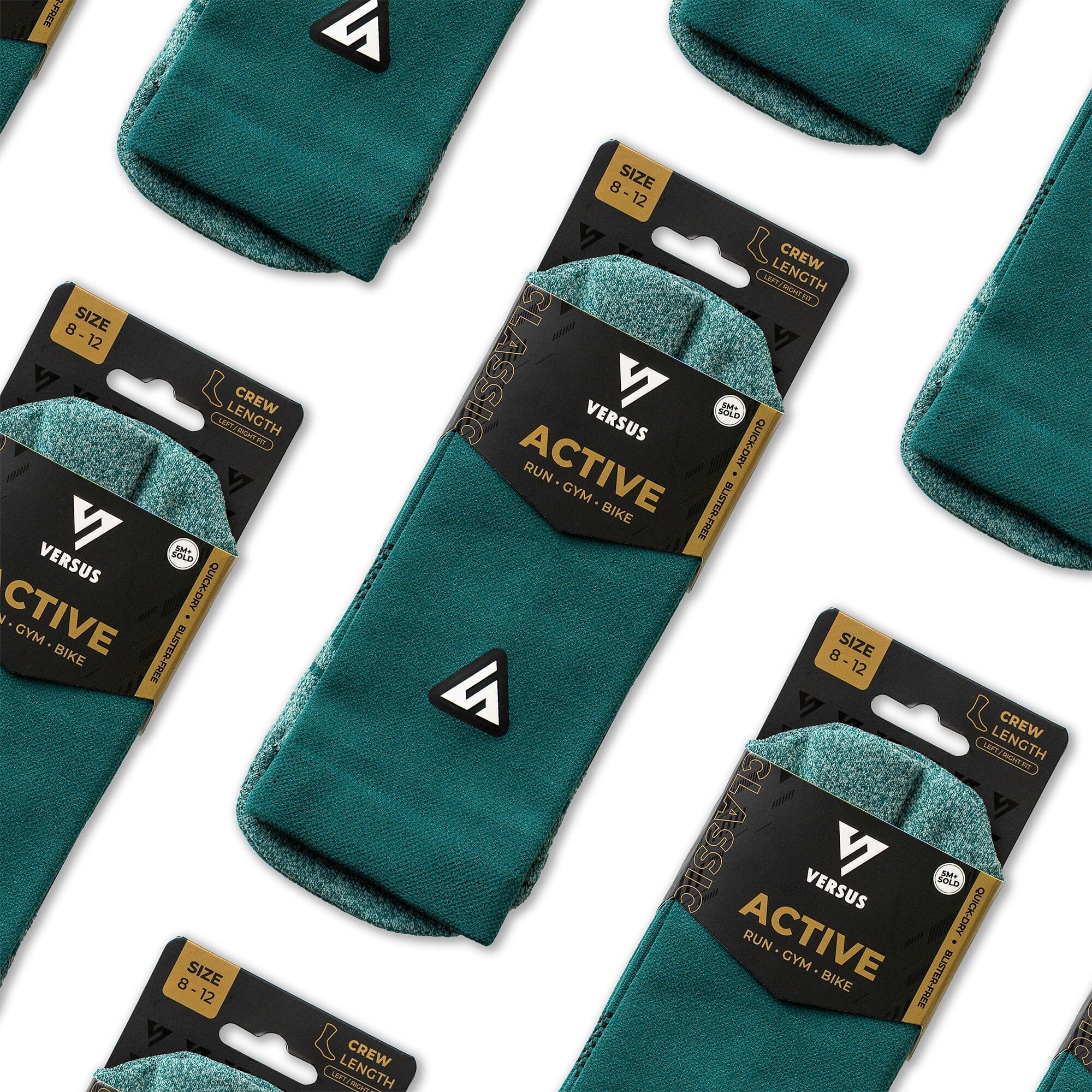 Versus Classic Teal Active Crew Tab Socks - Image 6