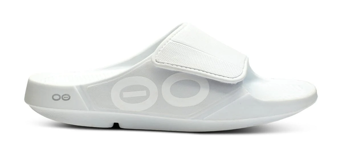 OOFOS Unisex OOahh Sport Flex Slide Sandal - White - Image 2