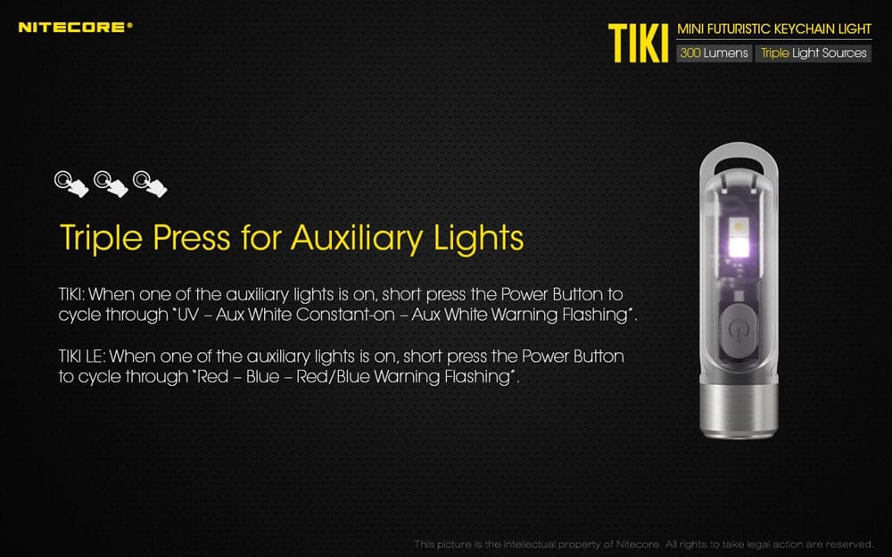 Nitecore TIKI 300 Lumen USB-C Rechargeable Keychain Flashlight - Image 13