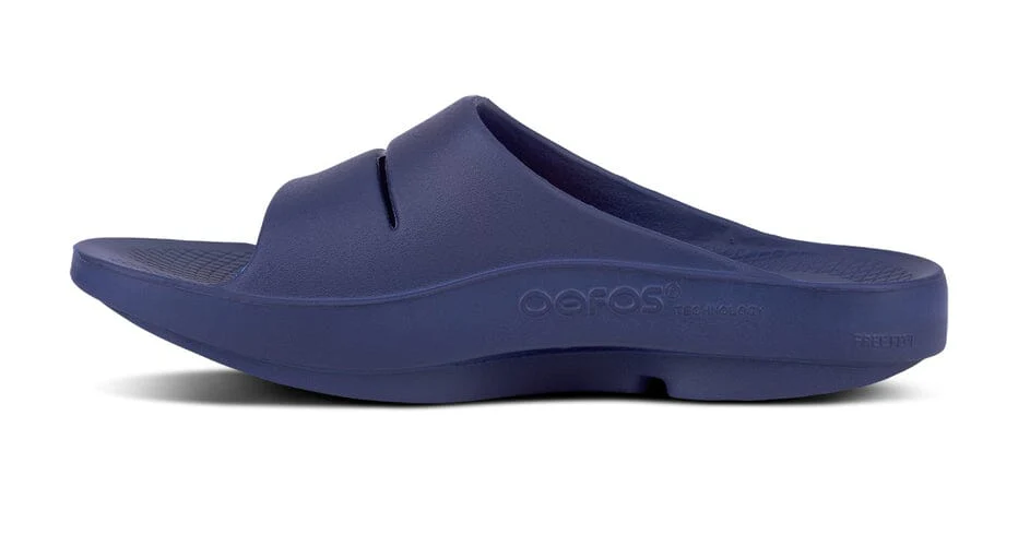 OOFOS Unisex OOahh Slide Sandal - Navy - Image 4