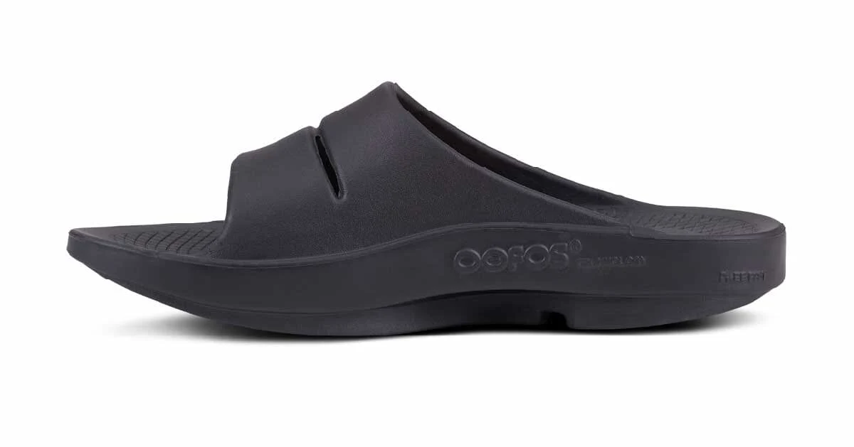 OOFOS Unisex OOahh Sport Slide Sandal - Matte Black - Image 4