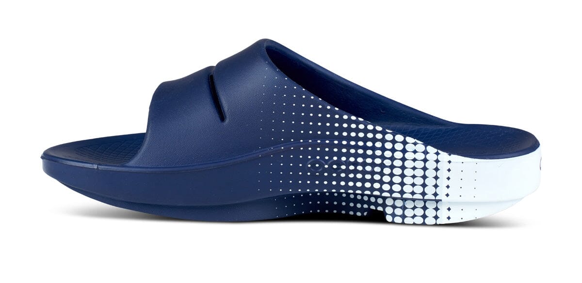 OOFOS Unisex OOahh Sport Slide Sandal - Navy Matrix - Image 7