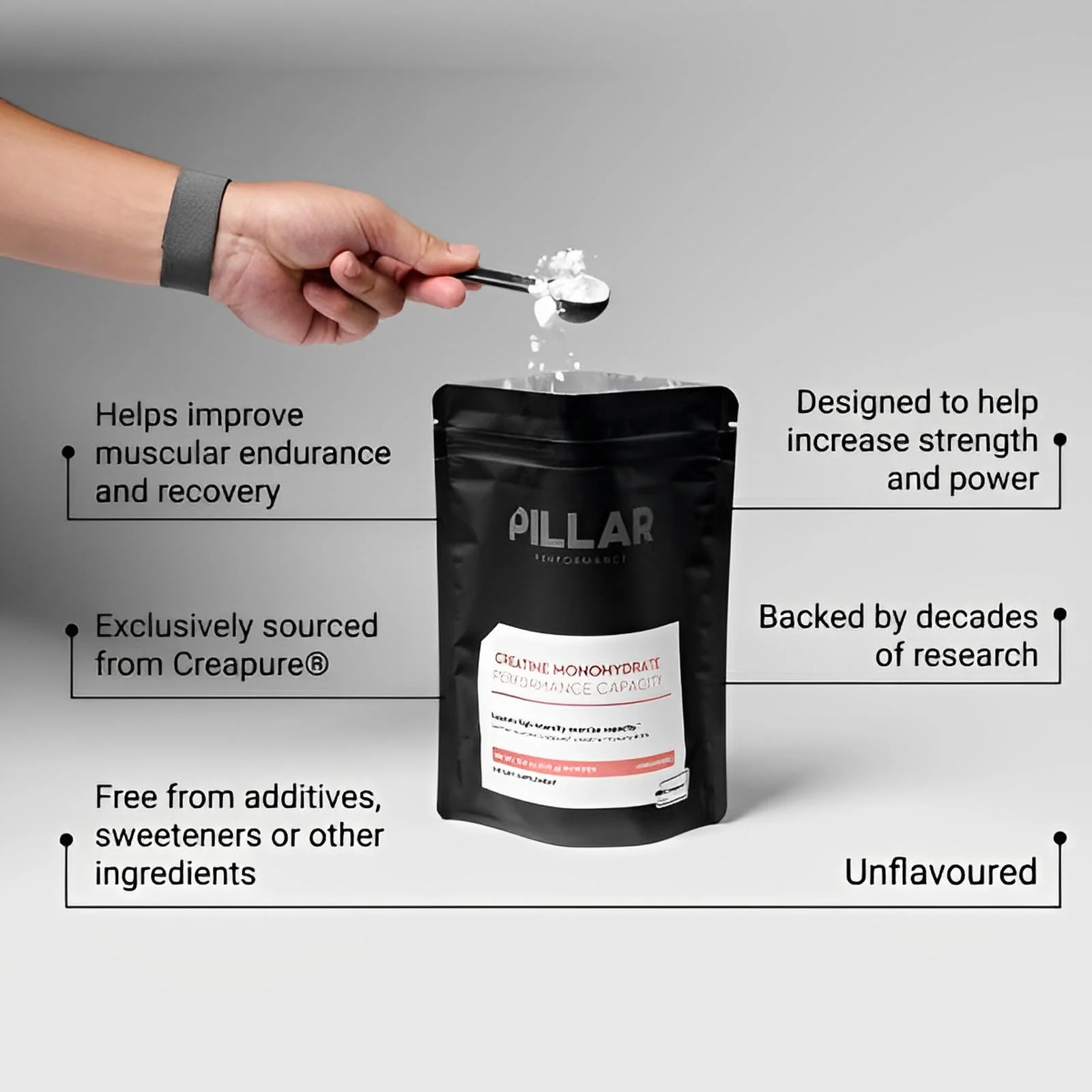PILLAR Creatine Monohydrate 300g - Image 3