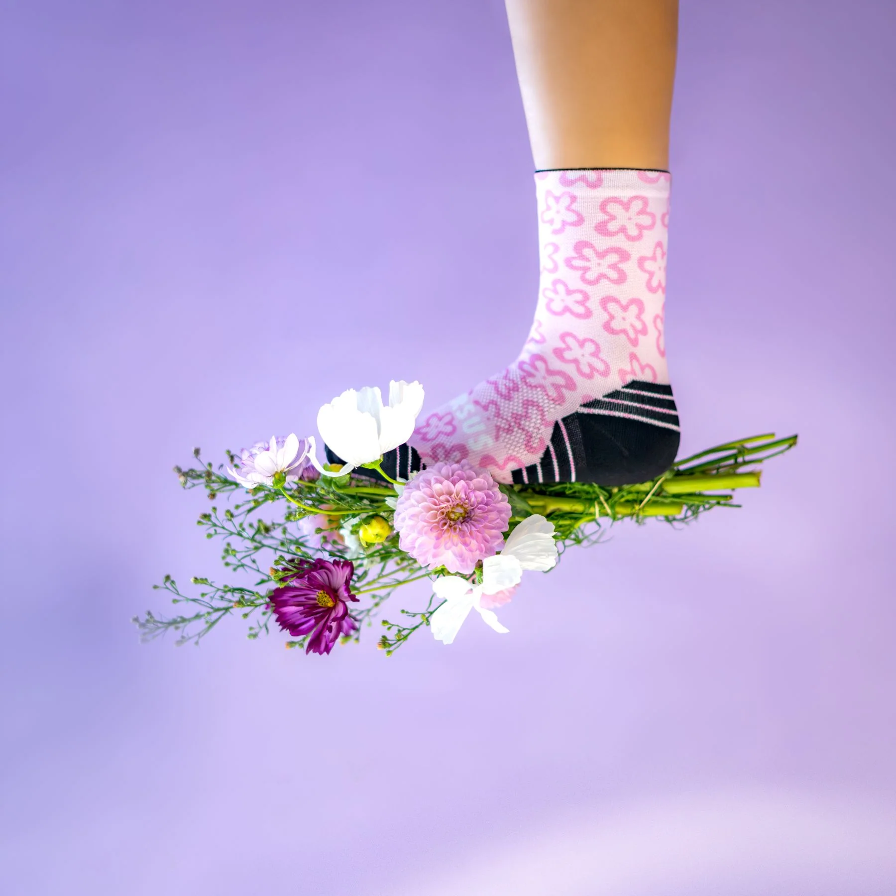 Versus Pink Flower Power Active Crew Socks - Image 2