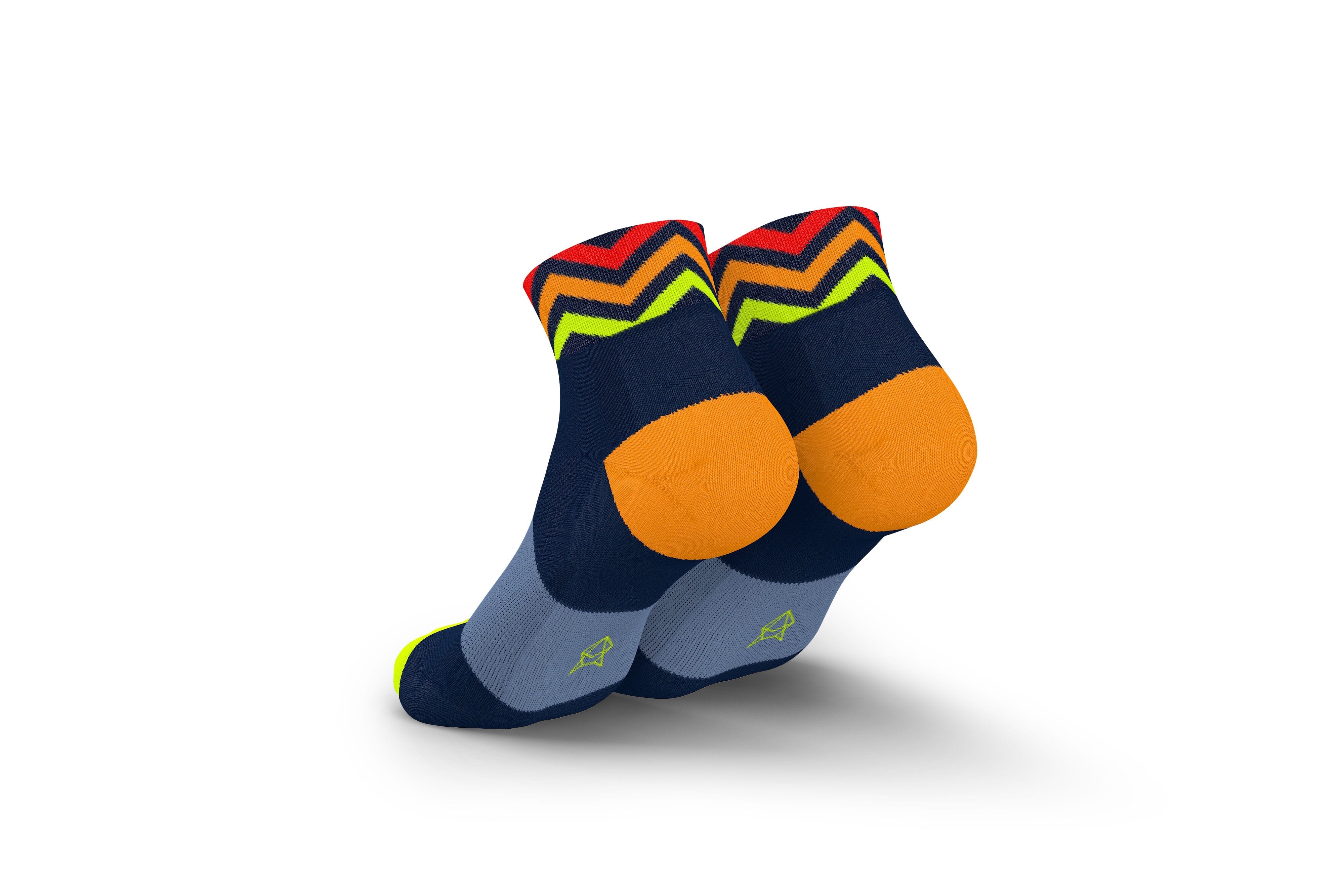 Incylence Ultralight Waves Short Navy Orange Socks - Image 2